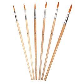 Painting Brush Set, 12 Pieces, 6 Bullet Tip and 6 Flat Tip for Artists, Beginners for Adults and Kids, Painting, Acrylic and Watercolour