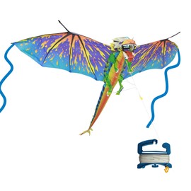 WindNSun Super Size 3D Nylon Kite, Blue Dragon, 76 Inches Wide