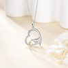 JERWL Chicken Necklace 925 Sterling Silver Love Heart Pendant Chicken