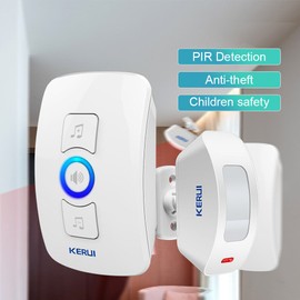 KERUI Home Security Wireless Outdoor Driveway Alarm Doorbell 2x Motion Sensor Detector