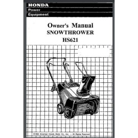 Honda snow blower owner manual HS621 45 pages 1994 comb bound gloss cover