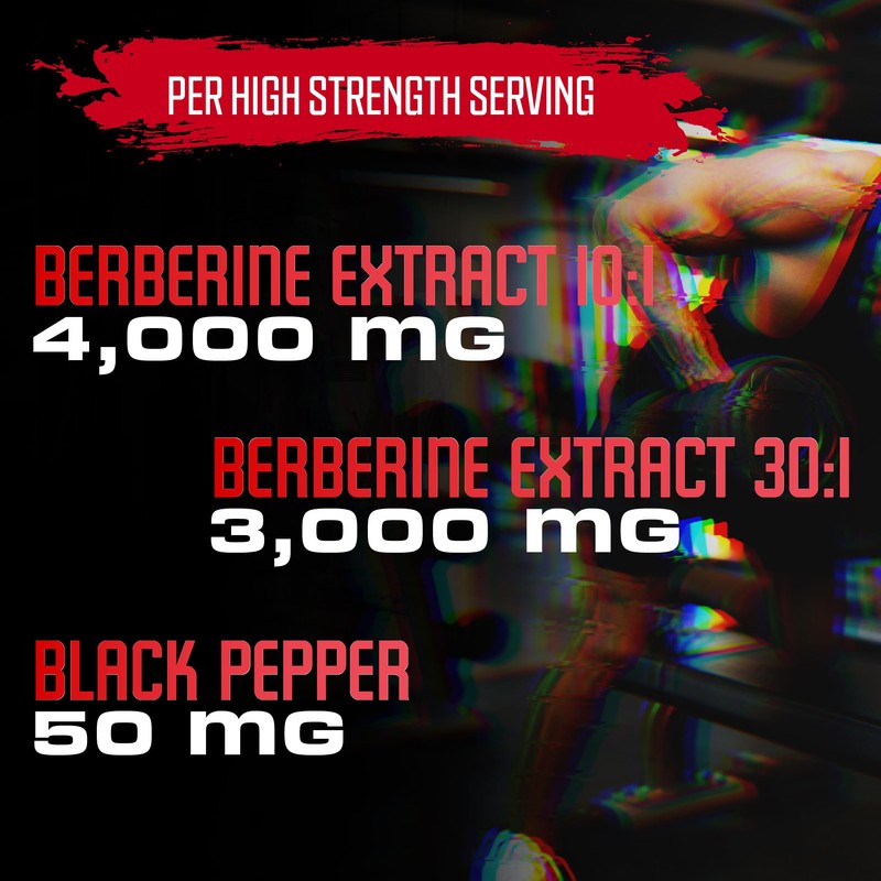 Berberine Extract Capsules - 7050mg Formula Pills with Black Pepper
