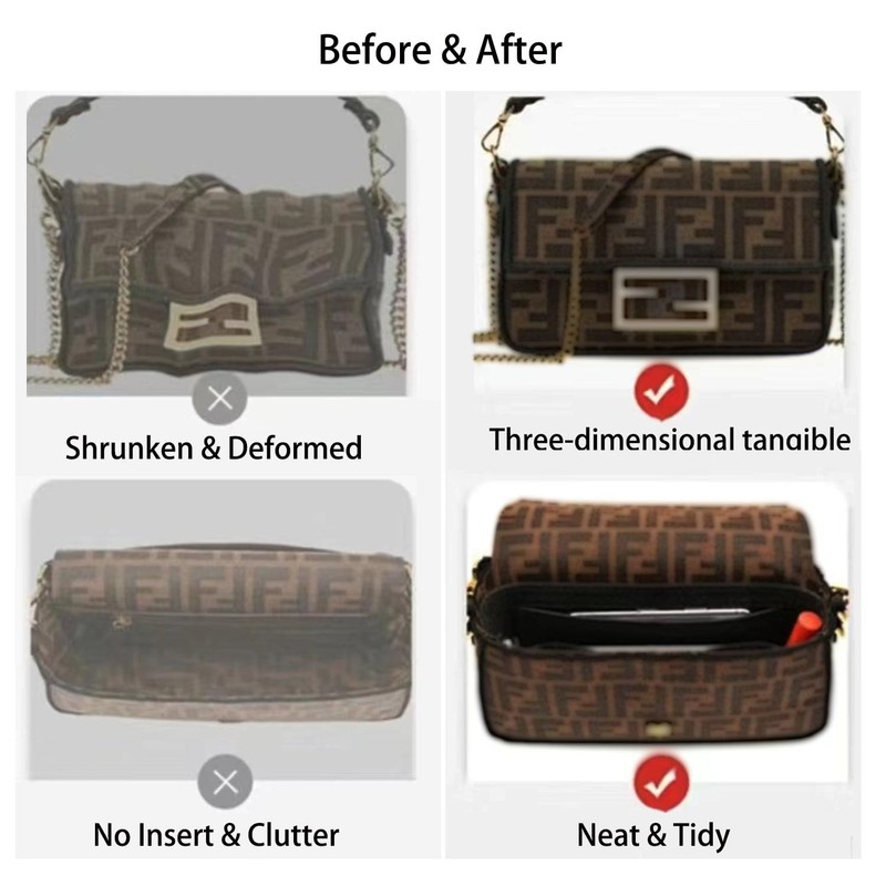 Chispee Purse Organizer Insert for Handbags, Softened Felt Insert Bag