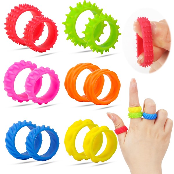 Yooyan Pack of 12 Fidget Ring Toys for Children and