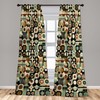 Ambesonne Mid Century Geometric Window Curtains, Hexagonal Shapes Honeycomb Gird