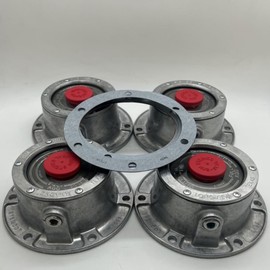 Belgrade Parts & Service, Inc. Stemco 343-4009 Bolt-On Grease/Oil Hub Cap w/Drain, 6-Hole, 4 Pack