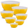 Moxinox Yellow Mixing Bowls with Airtight Lids, Stainless Steel Nesting