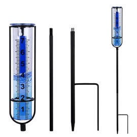 LNGJIN Rain gauge for garden, rain gauge with ground spike, outdoor rain gauge, rainwater gauge, removable rain gauge, for lawn, yard and garden, weather-resistant, anti-cold and anti-crack,
