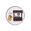 Cartoon Duck & Lemonade Store Design Round Shaped Brooch, Cute