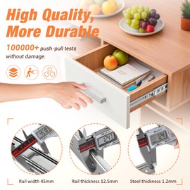 REGUDA Drawer Slides Ball Bearing 3 Folds Full Extension Side Mount Cabinet Runners Glides Rails Track 100 Lbs Load 10 12 14 16 18 20 22 24 Inch Silver (Silver-Basic- 1 Pr,24 Inch)