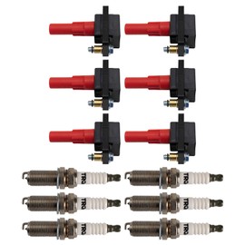 TRQ Ignition Coil and Spark Plug Kit 12 Piece Iridium Spark Plugs Compatible with 2001-2009 Subaru Outback 2006-2007 B9 Tribeca 2008-2009 Legacy 2008-2009 Tribeca