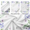 Eikione Lavender Round Tablecloth 60 Inch, Floral Oilproof, Wrinkle Resistant