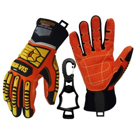 Seibertron High-Vis SDX2 Resistant Reducing Anti-Impact Mechanics Heavy Duty Safety Rescue Gloves CE EN388 4232 S with 1 Black Glove Clip