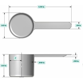 Supplement and Supply 1/4 Cup (4 Tablespoon | 2 Oz. | 60 mL) Long Handle Scoop for Measuring Coffee, Pet Food, Grains, Protein, Spices and Other Dry Goods (Pack of 5)