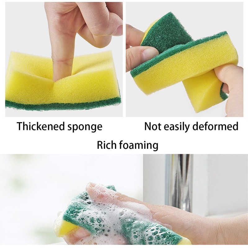 10 Pack Kitchen Cleaning Sponges, Dual-Sided Dish-Washing & Cleaning Sponge