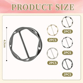 Goiern Pack of 10 T Shirt Clip Scarf Ring Clip Tie Clips Belt Buckles Women's Buckle Silk Scarf Ring for Loose T Shirt Clothing Scarf Buckle, multicoloured