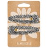 KANPRINCESS 2Pcs 2.7Inch Rhinestone Hair Clips(set2-silver)
