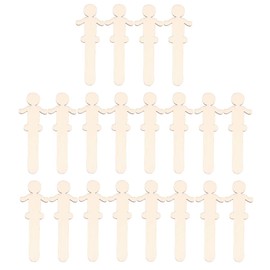 20PCS People Craft Sticks Wooden People Shaped Sticks Family Set Popsicle Ice Ice Cream Sticks Treat Sticks Slices Cutout for DIY Miniature 14x4. 8x3MM