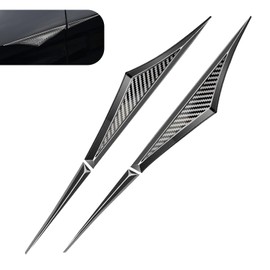 Anyhut 2 PCS 3D Side Doors Wing Emblem Badge Stickers, Zinc Alloy Fender Decals, Self-Adhesive Carbon Fiber Style Auto Sport Exterior Accessories, Universal for Most Cars​ (Carbon Fiber)