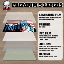 Freedom Democracy Truth FDT | Bumper Sticker or Car Magnet | Foxtrot Delta Tango Statue of Liberty Patriotic Magnetic Bumper Decorations for Cars [7.5x3.75]