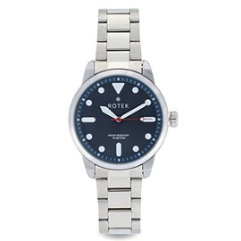 chotovelli Rotek Gamma Two Quartz Blue dial Steel Strap Dive-Inspired Casual Watch- 26102, one, Pilot