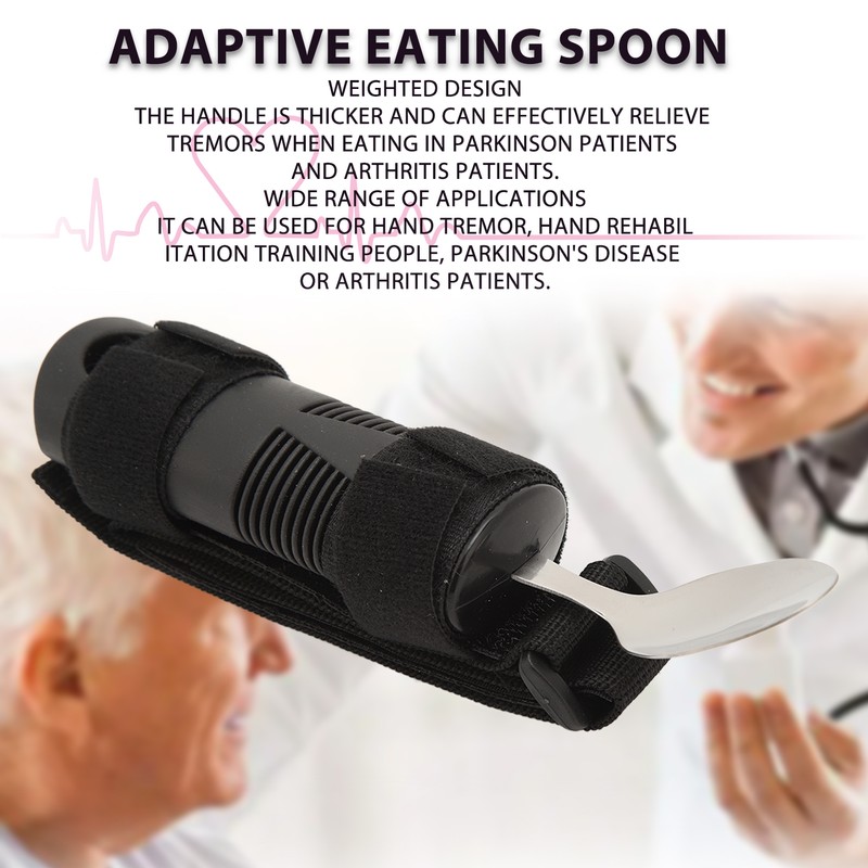 Adaptive Eating Utensils Slip Resistant Handle Parkinson Eating Spoon for