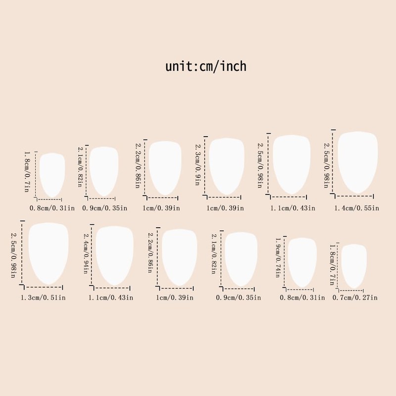 24Pc French Red Handmade Nail Art Patch - Short Duckbill