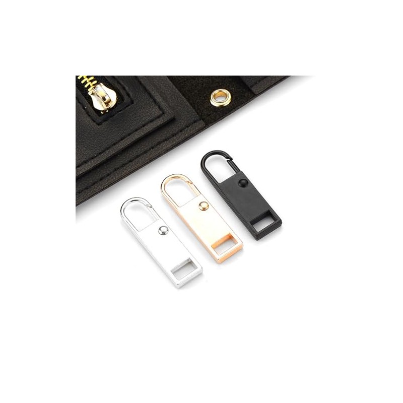 Zipper Pulls Black and Silver 8pcs Zipper Pulls Easy Installation