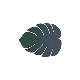 Lind DNA Monstera 989965 Glass Coaster Recycled Leather Nupo Dark Green Dimensions: 14 cm x 12 cm