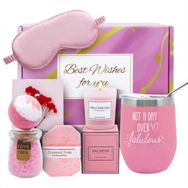 Regalos para Mujer, Kit Spa Mujer Regalo, Set de 8 Piezas con Vaso y Vela Aromática, regalos para mujeres para mamá, esposa, novia, hija, amigas, maestra