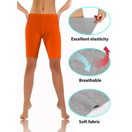 sesto senso Women's Short Leggings Cotton Girls Cycling Shorts Sports Shorts Colourful, orange