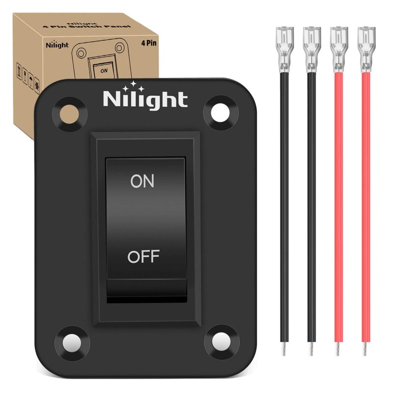 Nilight ON-Off Switch Panel 4 PIN DPST Toggle Switch Panel