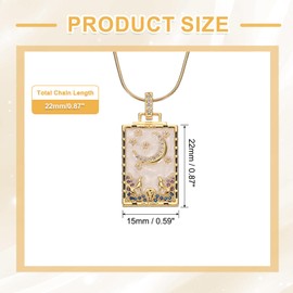 QUARKZMAN Tarot Charm, 22 x 15 mm Titanium Steel Square Enamel Tarot Card Pendant, Rectangle Charm for Birthdays, Christmas Anniversaries, Gold, Alloy Steel, No Gemstone