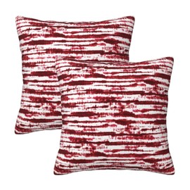 QUALKNOY Velvet Cushion Covers 45x45cm Set of 2 Double Sided Abstract Art Decorative Red Throw Pillow cases 18x18 inches for Sofa Garden Outdoor Courtyard Decor Cushion Case