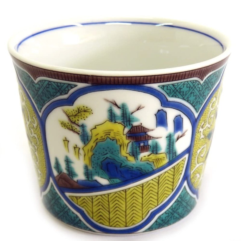 Sobachoko Stylish Kutani Ware Soba Bookuchi Yoshidaya Sansui Peony Arabesque