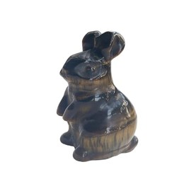 Sunshcat Natural Tiger's Eye Hand Carved Crystals and Healing Stones Rabbit Statue,1.5 Inches Animal Figurines Gemstone