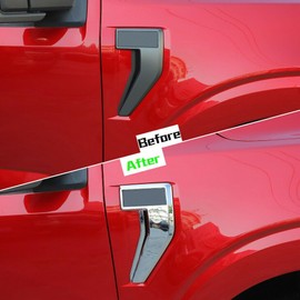 EIOFEVY Fender Trim, Decoración de guardabarros, Front Quarter Panel Sides Vent Outlet Cover Trim Chrome + Accessories for Ford for F150 2021-2023 FFSVOCTCFFF2A