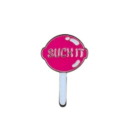 GBJUK Suck It Lollipop Enamel Pin Lapel Badge Brooch with Butterfly Clasp Back