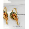 Dragon Earrings For Women, Gold Red Green Colorful Enamel Drop