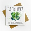 Good Luck Card - 4 leaf clover - Exams, New