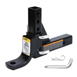 MaxxHaul 51043 Trailer Hitch and Hitch Pin - 8-Position Adjustable Ball Mount Tow Hitch - 5000 lbs. GTW Capacity, Black