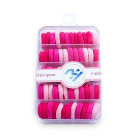 60pcs/box Rubber band baby cute Hair Circle Elastic Good Rope (PINK)