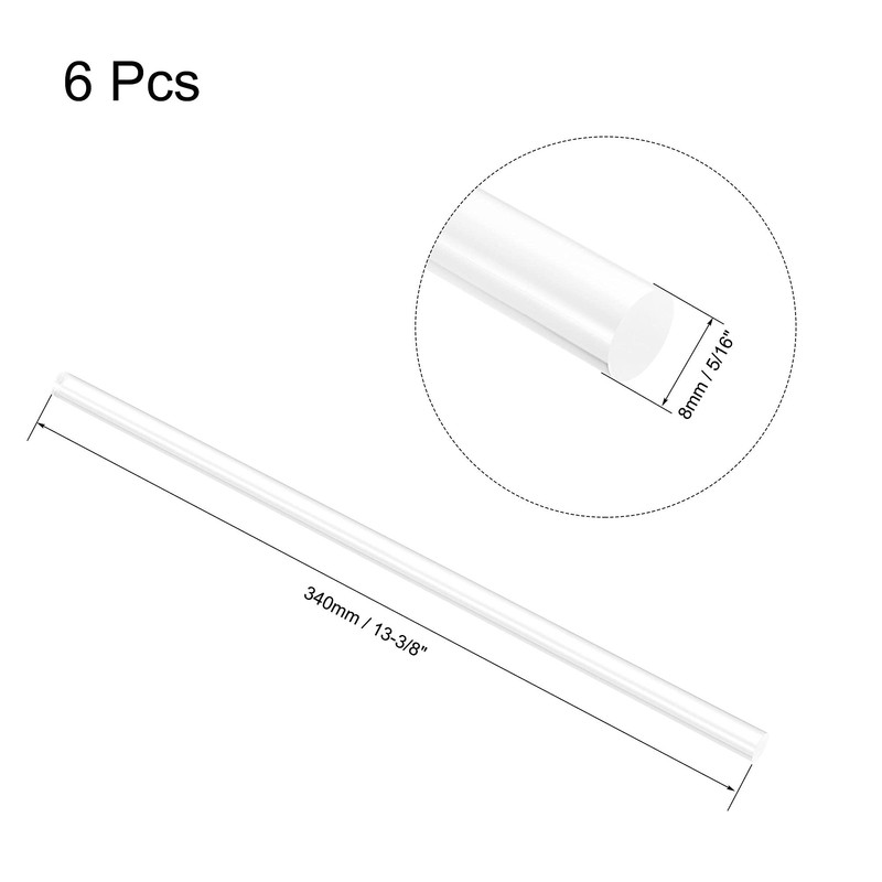 sourcing map Acrylic Round Rod, Clear,5/16" Diameter 13-3/8" Length, Solid
