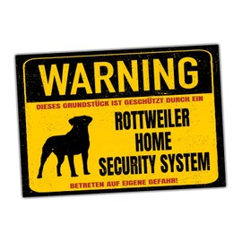 Rottweiler Dog Sign Warning Security System Door Sign Fun