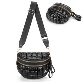 Puffer Crossbody Bum Bags for Women Puffy Checkered Purse Quilted Fanny Pack