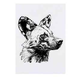'African Wild Dog Side View' Temporary Tattoo - Water Resistant, Skin-Safe, Non-Toxic Transfer (TO00084921)