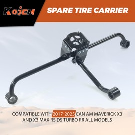 Kojem Spare Tire Mount Carrier Holder Compatible with 2017-2025 Can-Am Maverick X3 Turbo X3 Max R Ds (More as Description) Steel Spare Tire Carrier Mount Rack Hold up to 32" Tire UTV Accessories