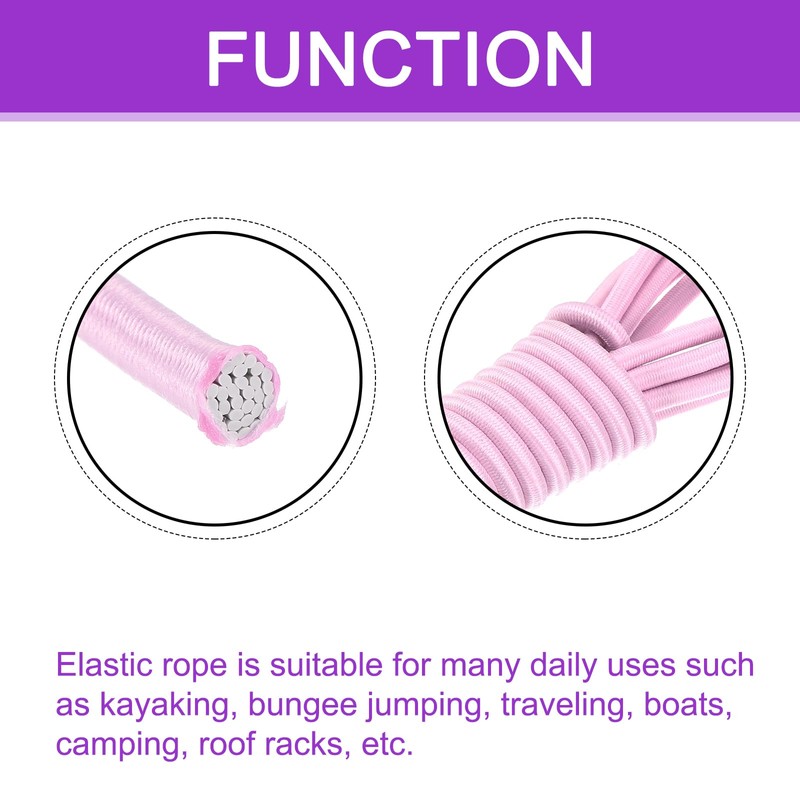 DMiotech 1/4 Inch Shock Cord, 10 Feet Pink Bungee Cord