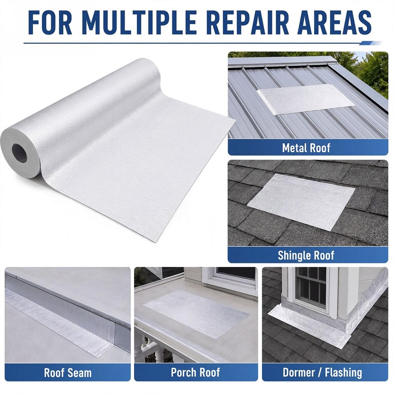 12 Inch X 32.8 Feet Self Stick Roll Roofing, Aluminum