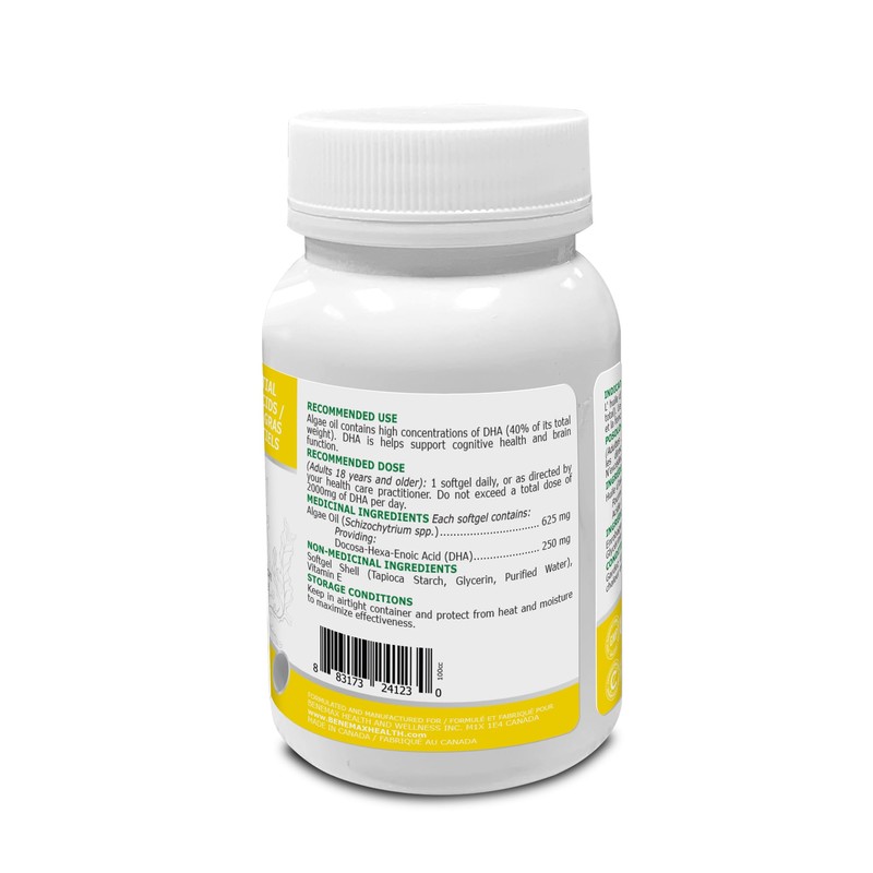 Benemax Plant Based DHA 625mg | Algae Oil | Brain-Boosting